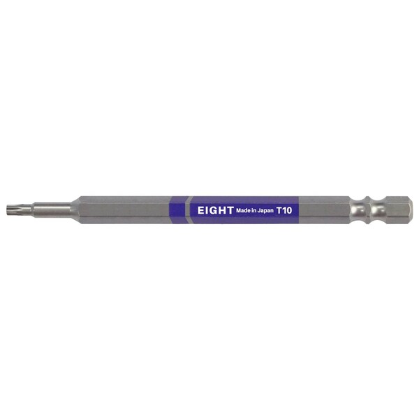 Eight Tool EX-IMPACT HIGH IMPACT TORX BIT 6.35MM SHANK 9&13MM GROOVE COLOR CODED, T10 X 100MM OAL PRPL EA-310C T10 x 100 - main